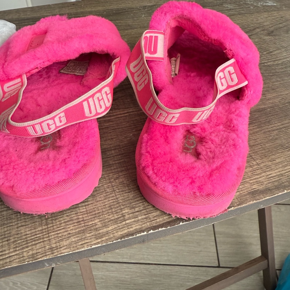 UGG Fluffy Pink Slingback Sandals size 38 - Picture 11 of 11